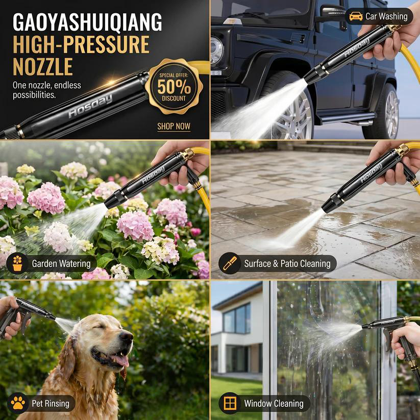 🚗LAST DAY 75% OFF ✨Hosday® Powerful High-Pressure Home Car Wash & Garden Sprayer